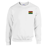 Sweat-shirt drapeau ghana broderie couleur coton mélangé