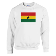 Sweat-shirt drapeau ghana coton mélangé brodé confortable
