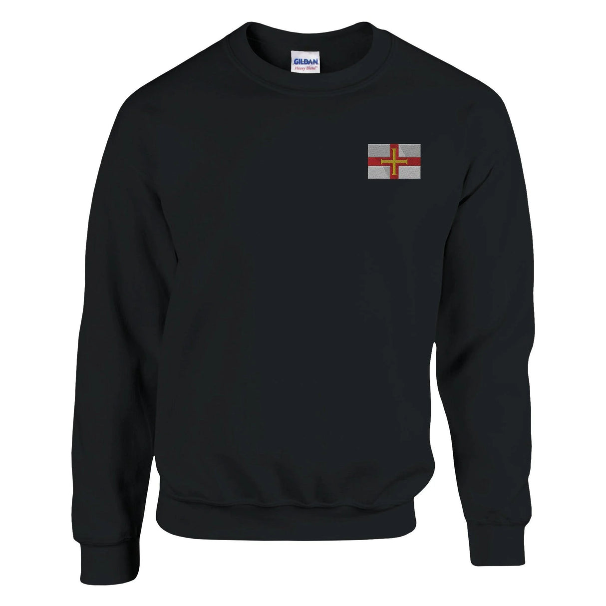 Sweat-shirt drapeau guernesey broderie couleur coton mélangé