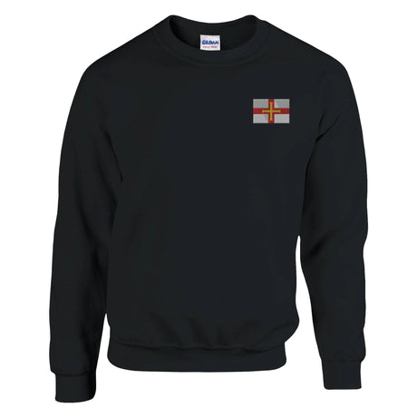 Sweat-shirt drapeau guernesey broderie couleur coton mélangé