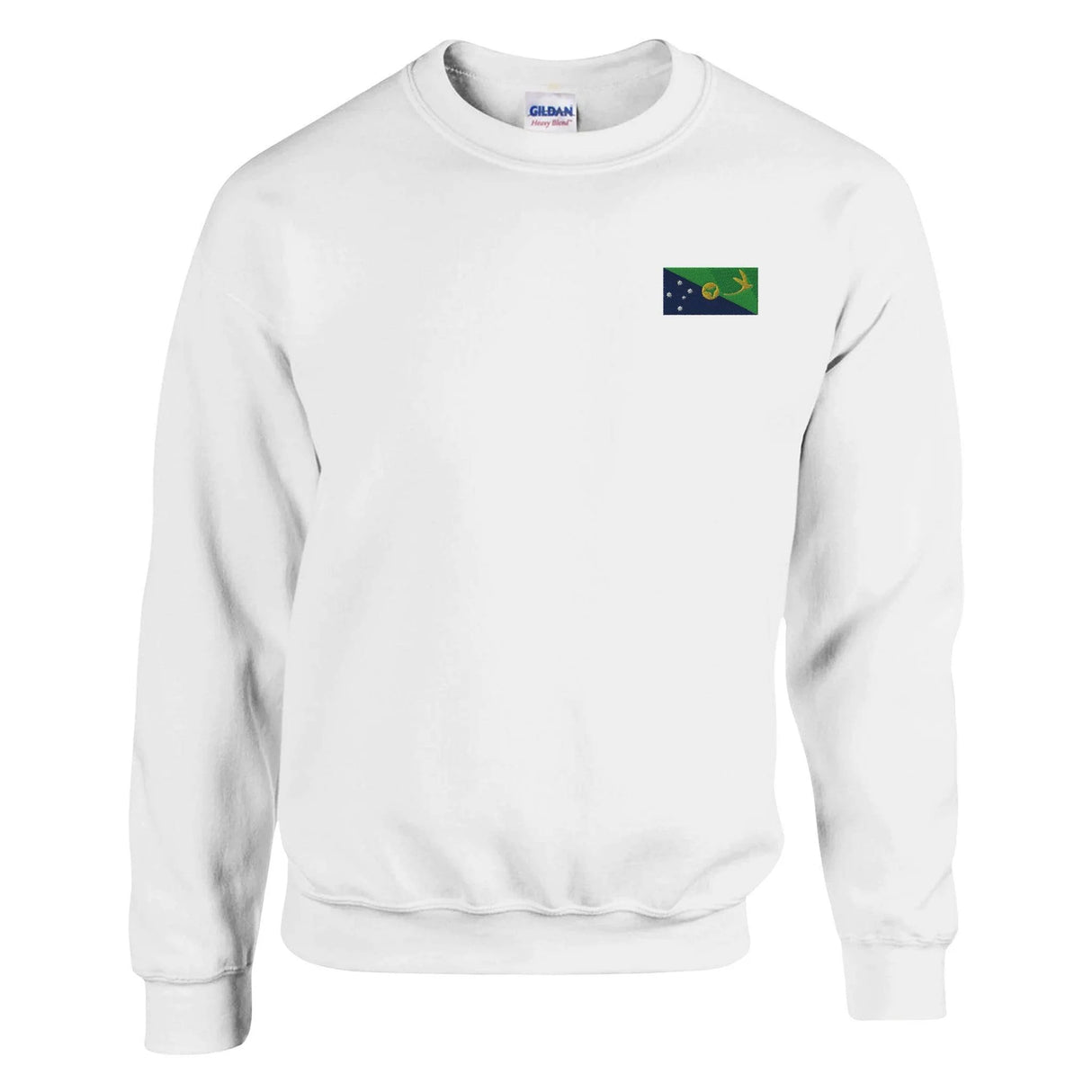 Sweat-shirt drapeau île christmas broderie coton mélangé