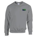 Sweat-shirt drapeau île christmas broderie coton mélangé