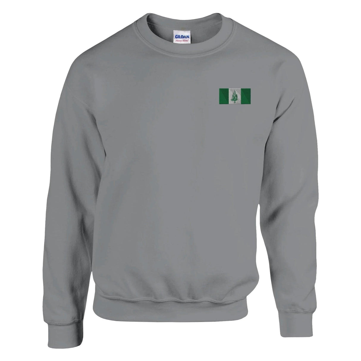 Sweat-shirt drapeau île norfolk broderie coton mélangé