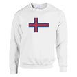 Sweat-shirt drapeau îles féroé coton mélangé brodé