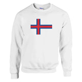 Sweat-shirt drapeau îles féroé coton mélangé brodé