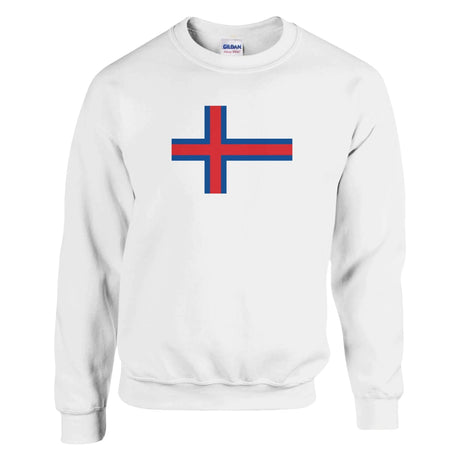 Sweat-shirt drapeau îles féroé coton mélangé brodé