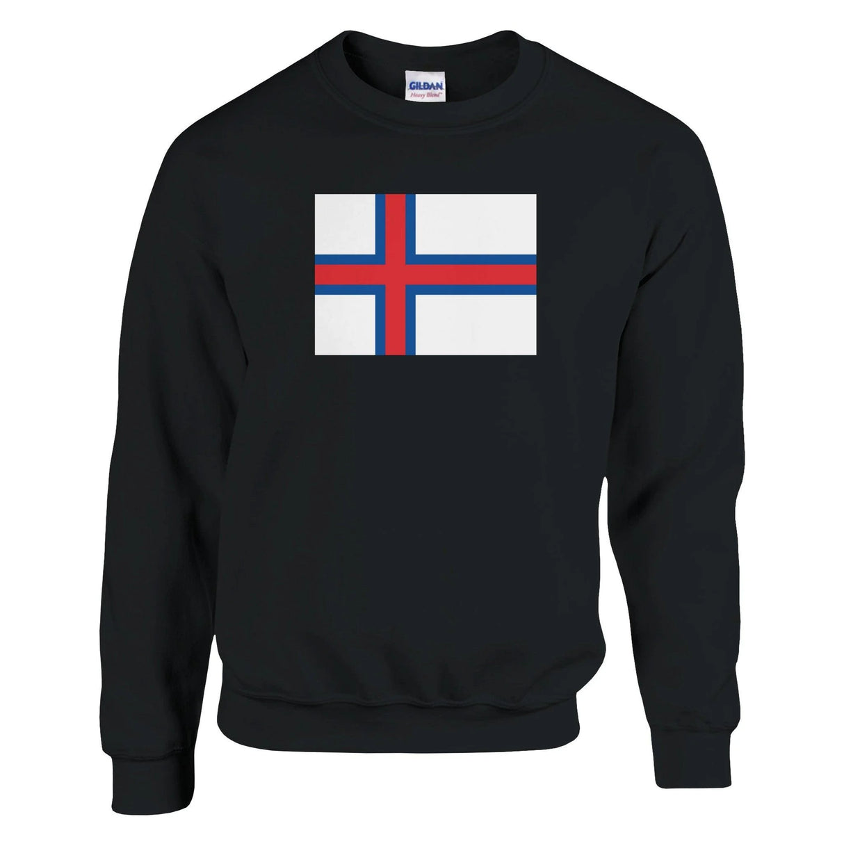 Sweat-shirt drapeau îles féroé coton mélangé brodé