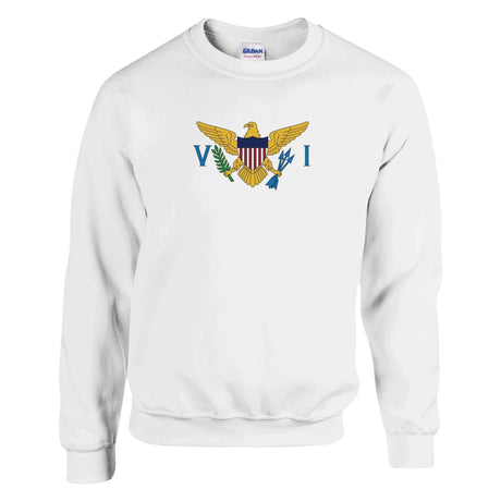Sweat-shirt drapeau îles vierges coton mélangé brodé