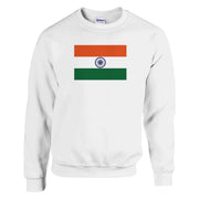 Sweat-shirt drapeau inde coton mélangé brodé confortable