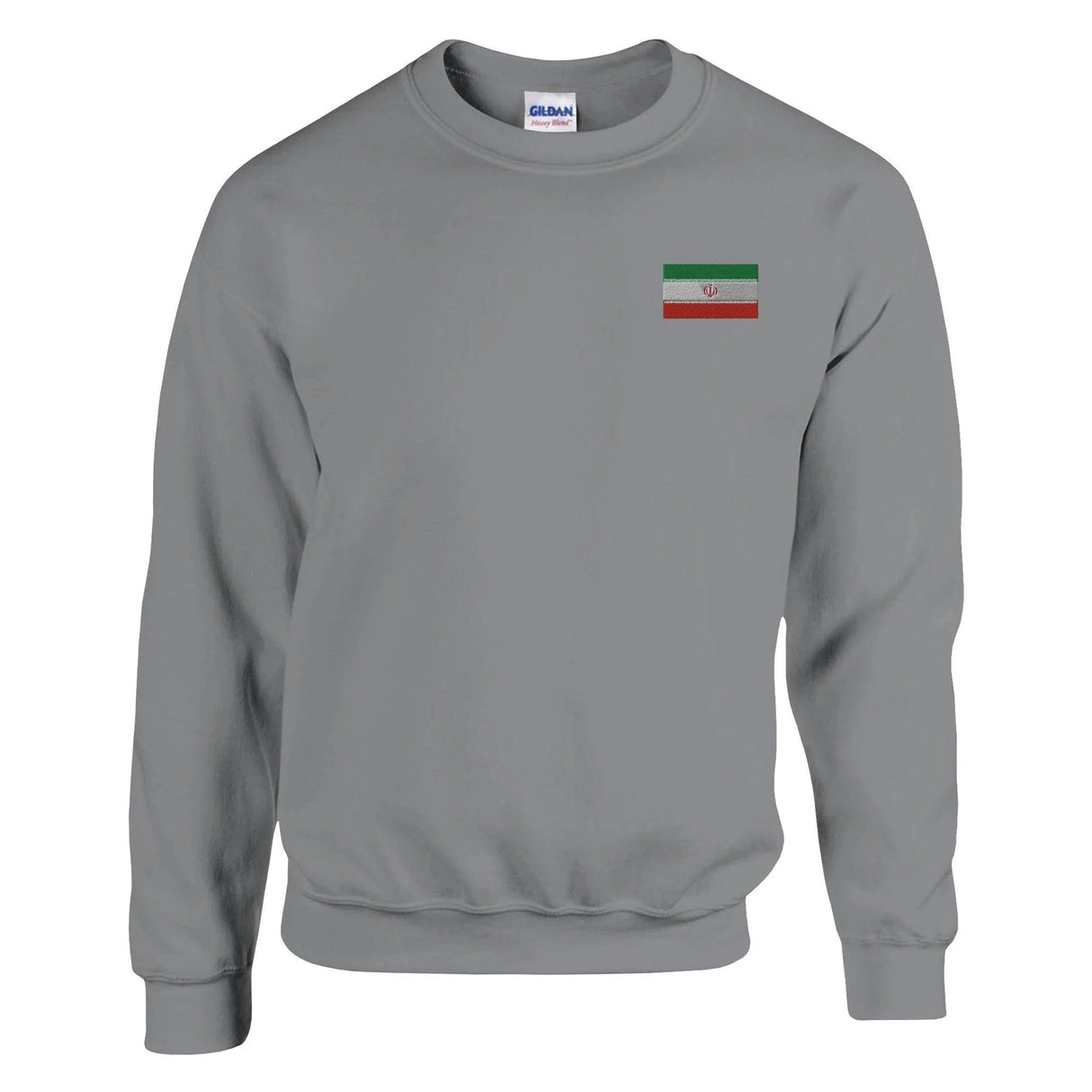 Sweat-shirt drapeau iran broderie couleur coton mélangé
