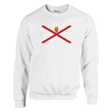 Sweat-shirt drapeau jersey coton mélangé brodé confortable