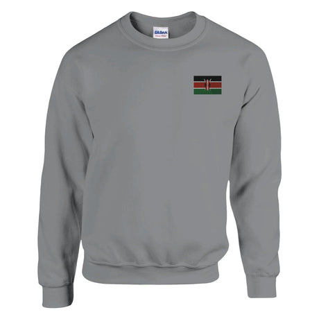 Sweat-shirt drapeau kenya broderie couleur coton mélangé