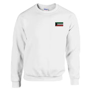 Sweat-shirt drapeau koweït broderie couleur coton mélangé