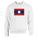 Sweat-shirt drapeau laos coton mélangé brodé confortable