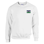 Sweat-shirt drapeau lesotho broderie couleur coton mélangé