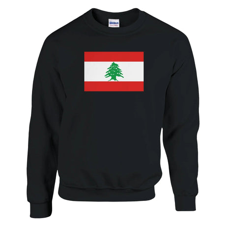 Sweat-shirt drapeau liban coton mélangé broderie douce