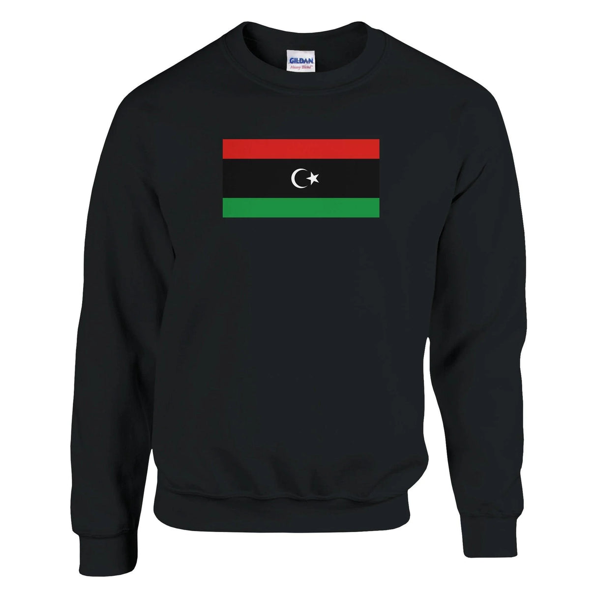 Sweat-shirt drapeau libye coton mélangé broderie douce