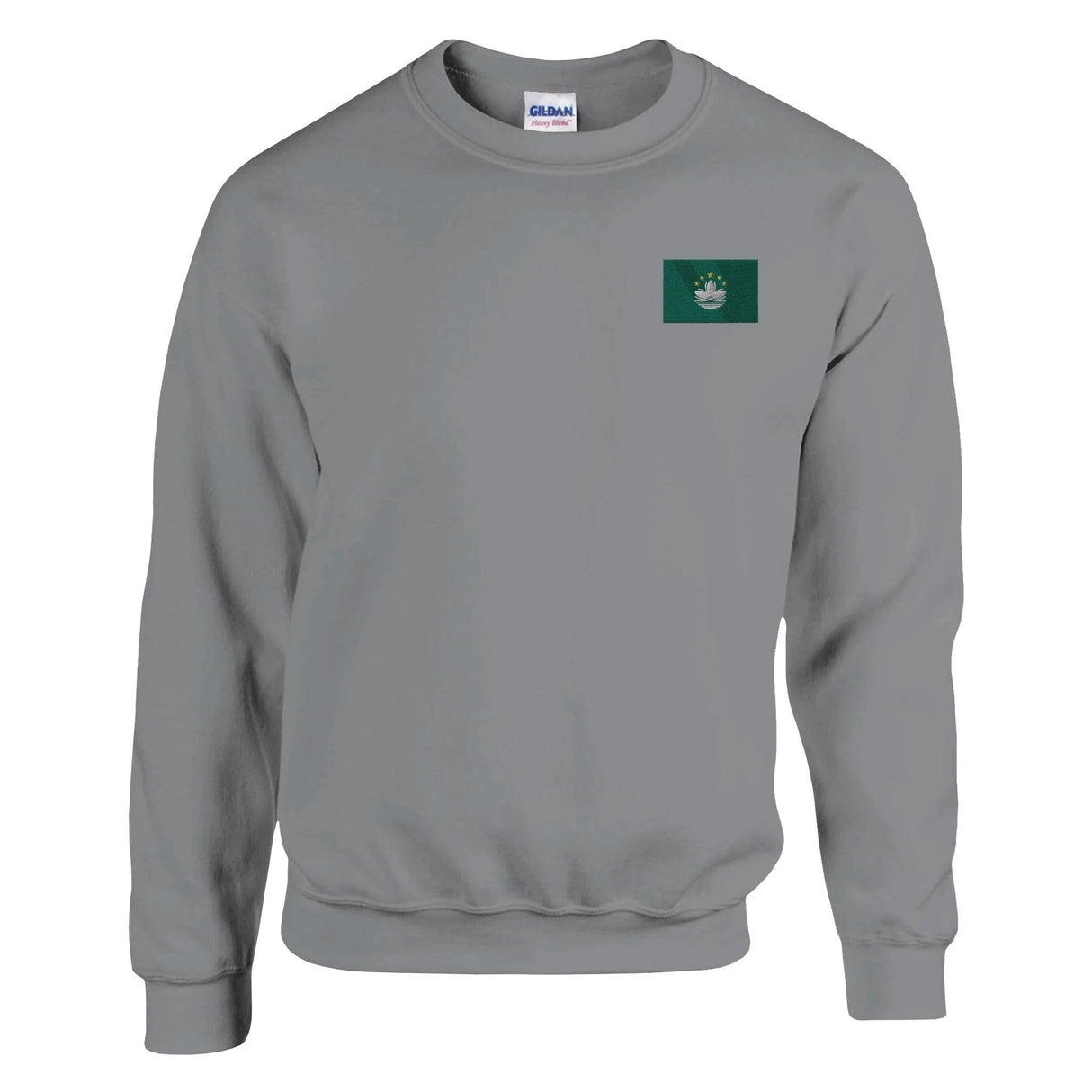 Sweat-shirt drapeau macao coton mélangé broderie couleur