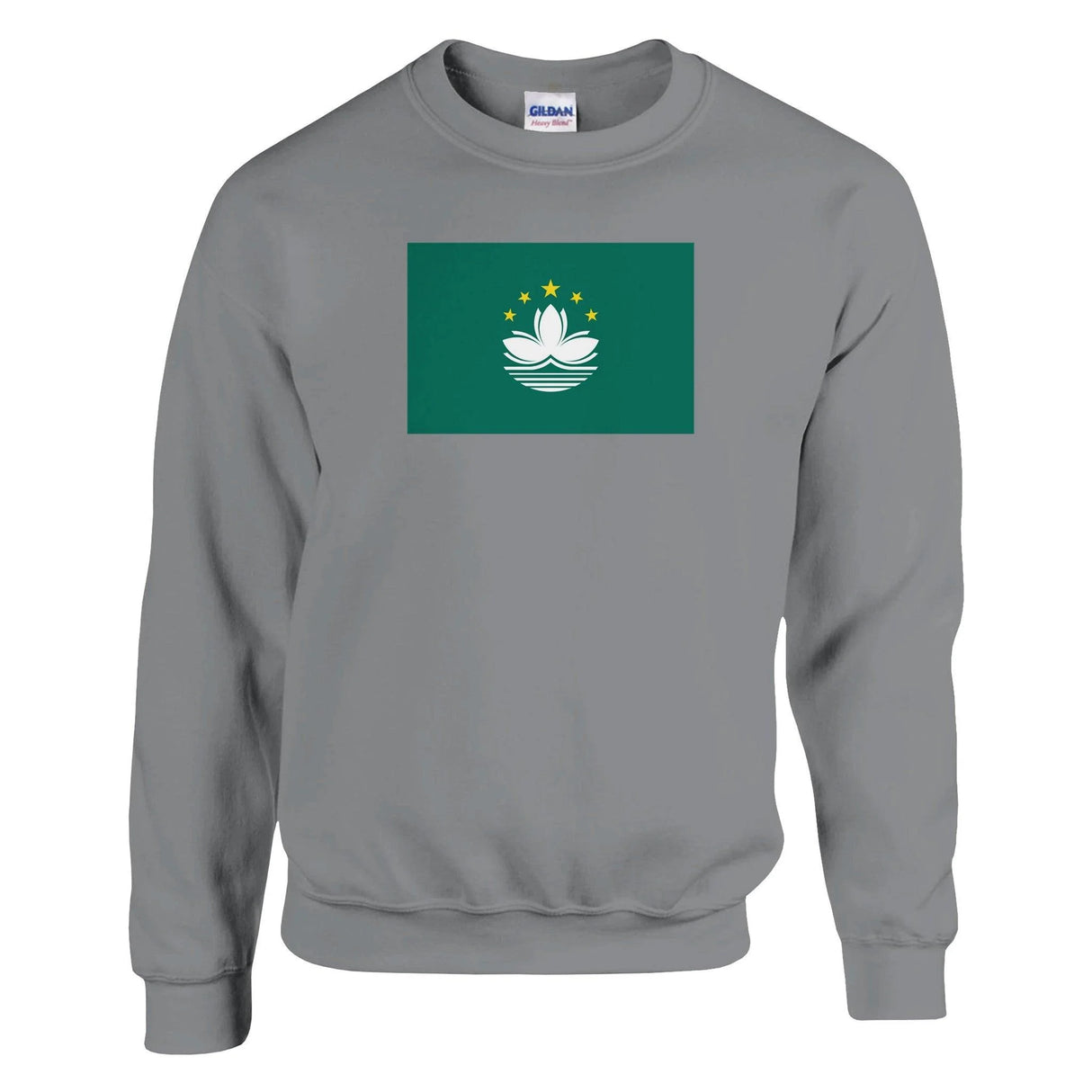 Sweat-shirt drapeau macao coton mélangé broderie douce