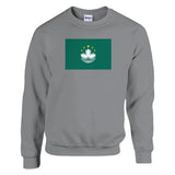 Sweat-shirt drapeau macao coton mélangé broderie douce