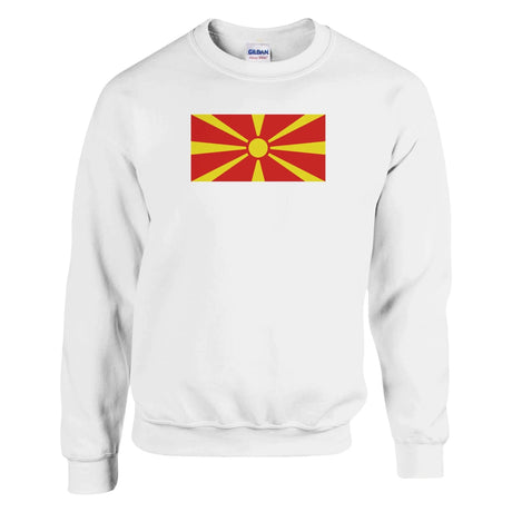 Sweat-shirt drapeau macédoine du nord coton mélangé