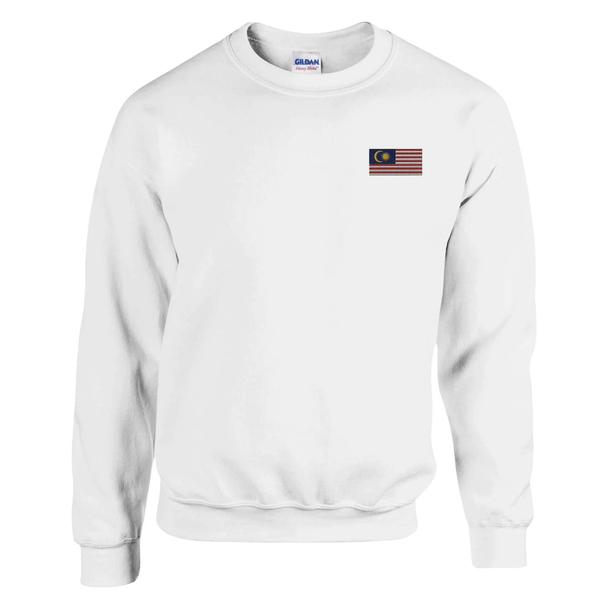 Sweat-shirt drapeau malaisie broderie couleur coton mélangé