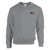 Sweat-shirt drapeau malaisie broderie couleur coton mélangé
