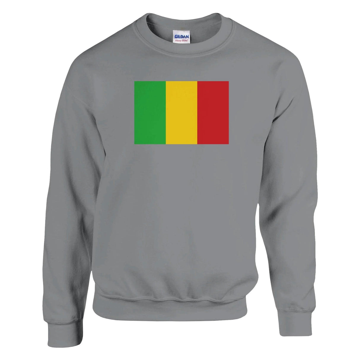Sweat-shirt drapeau mali coton mélangé brodé confortable