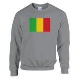 Sweat-shirt drapeau mali coton mélangé brodé confortable