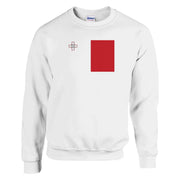 Sweat-shirt drapeau malte coton mélangé brodé doux