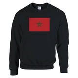 Sweat-shirt drapeau maroc coton mélangé brodé confortable