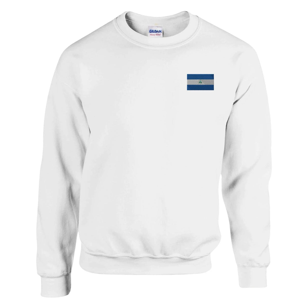 Sweat-shirt drapeau nicaragua broderie couleur coton mélangé