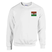 Sweat-shirt drapeau niger broderie couleur coton mélangé