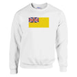 Sweat-shirt drapeau niue coton mélangé brodé confortable