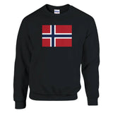 Sweat-shirt drapeau norvège coton mélangé broderie douce