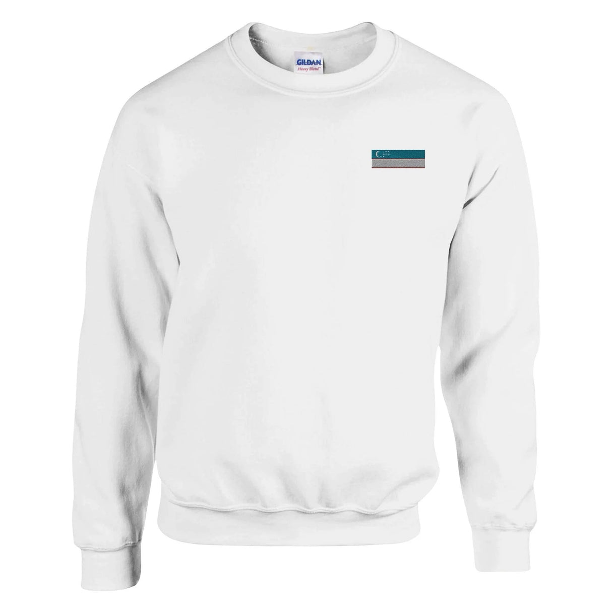 Sweat-shirt drapeau ouzbékistan broderie mélange doux