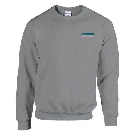 Sweat-shirt drapeau ouzbékistan broderie mélange doux