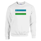 Sweat-shirt drapeau ouzbékistan coton mélangé imprimé