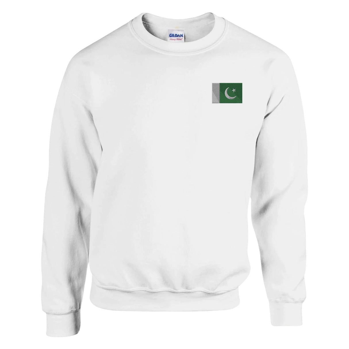 Sweat-shirt drapeau pakistan broderie couleur coton mélangé