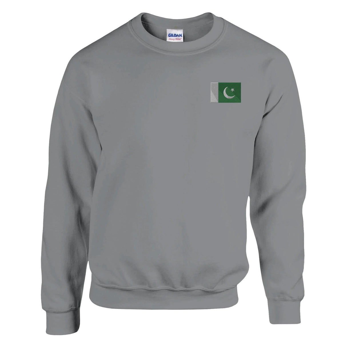 Sweat-shirt drapeau pakistan broderie couleur coton mélangé
