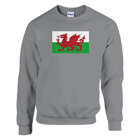 Sweat-shirt drapeau pays de galles coton mélangé brodé
