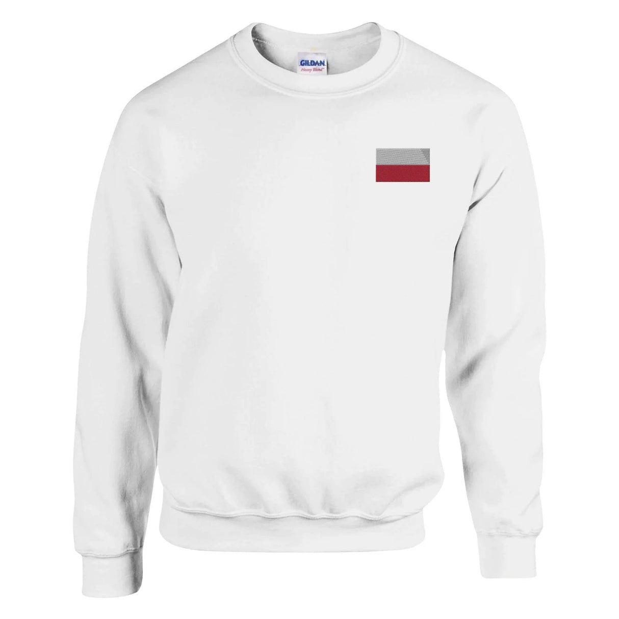 Sweat-shirt drapeau pologne broderie couleur coton mélangé