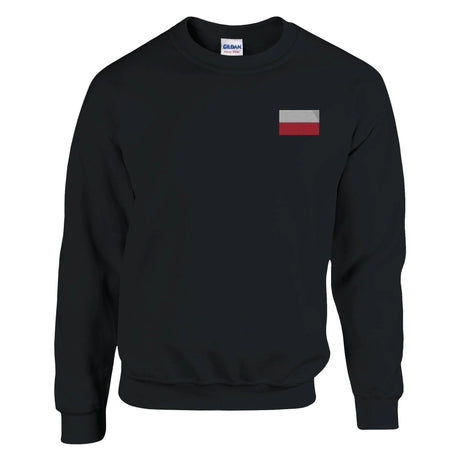Sweat-shirt drapeau pologne broderie couleur coton mélangé