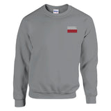 Sweat-shirt drapeau pologne broderie couleur coton mélangé