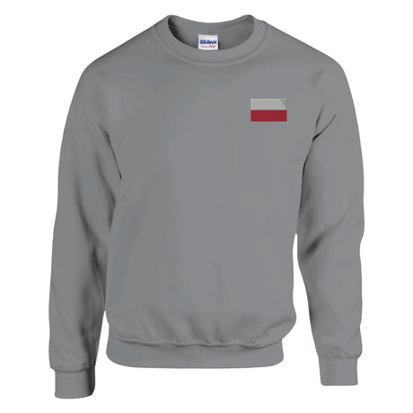 Sweat-shirt drapeau pologne broderie couleur coton mélangé