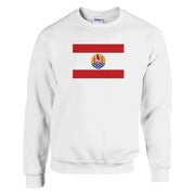 Sweat-shirt drapeau polynésie française coton mélangé brodé