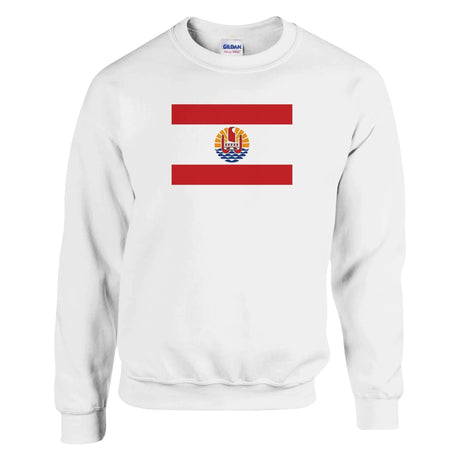 Sweat-shirt drapeau polynésie française coton mélangé brodé