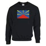 Sweat-shirt drapeau réunion coton mélangé brodé doux