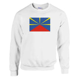 Sweat-shirt drapeau réunion coton mélangé brodé doux