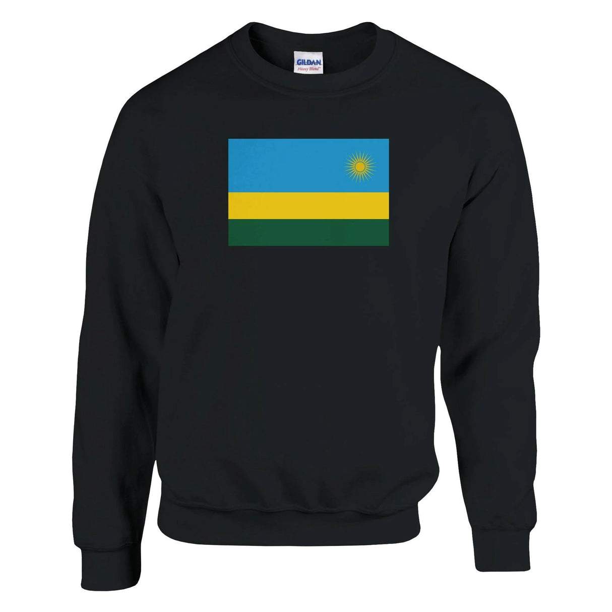 Sweat-shirt drapeau rwanda coton mélangé brodé doux